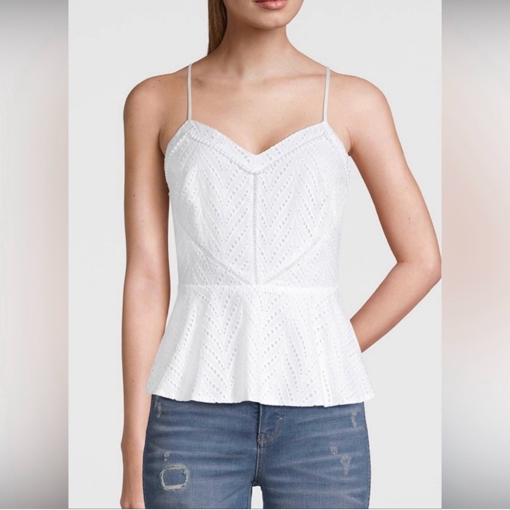 WHBM eyelet white cotton  camisole size 2